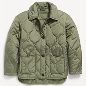 Water-Resistant Quilted Button-Front Jacket